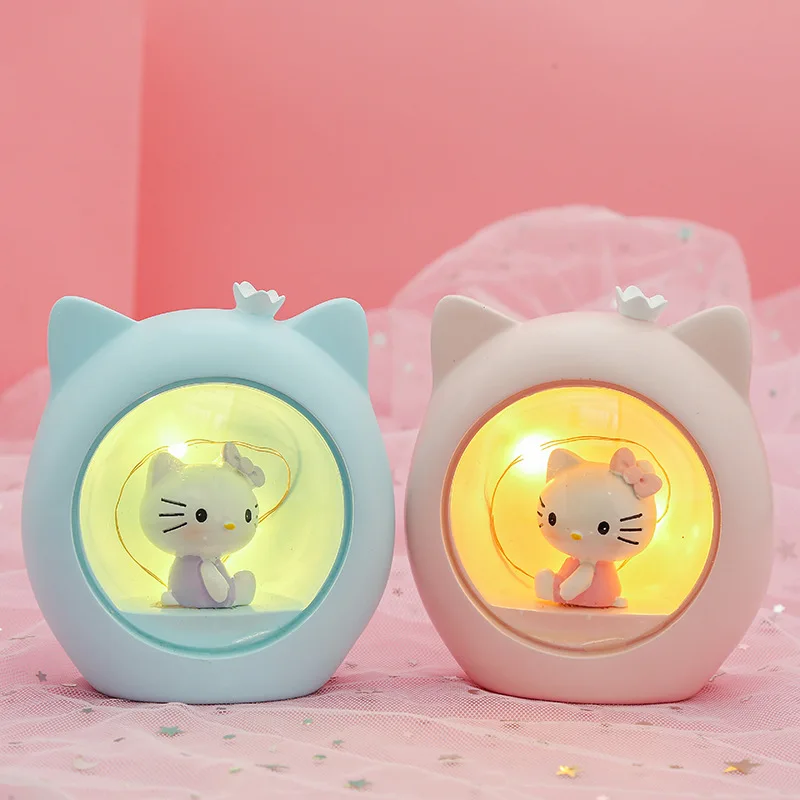 Sanrio Hello Kitty Lampu Led Kuromi My Melody Cinnamoroll Lampu Kartun Lucu Hadiah Ulang Tahun Dekorasi Kamar Anak-anak Lampu Malam