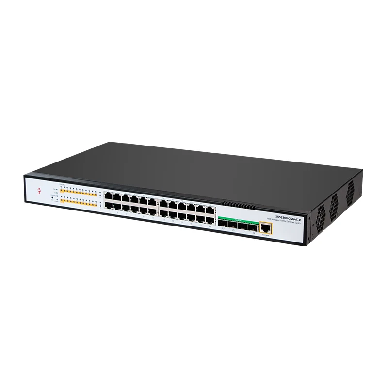 XikeStor L3 Managed Switch 24 Ports 1000M POE RJ45 4 Ports 10G SFP+ WEB/CLI Manage VLAN Aggreagation Port Aggreagation Routing