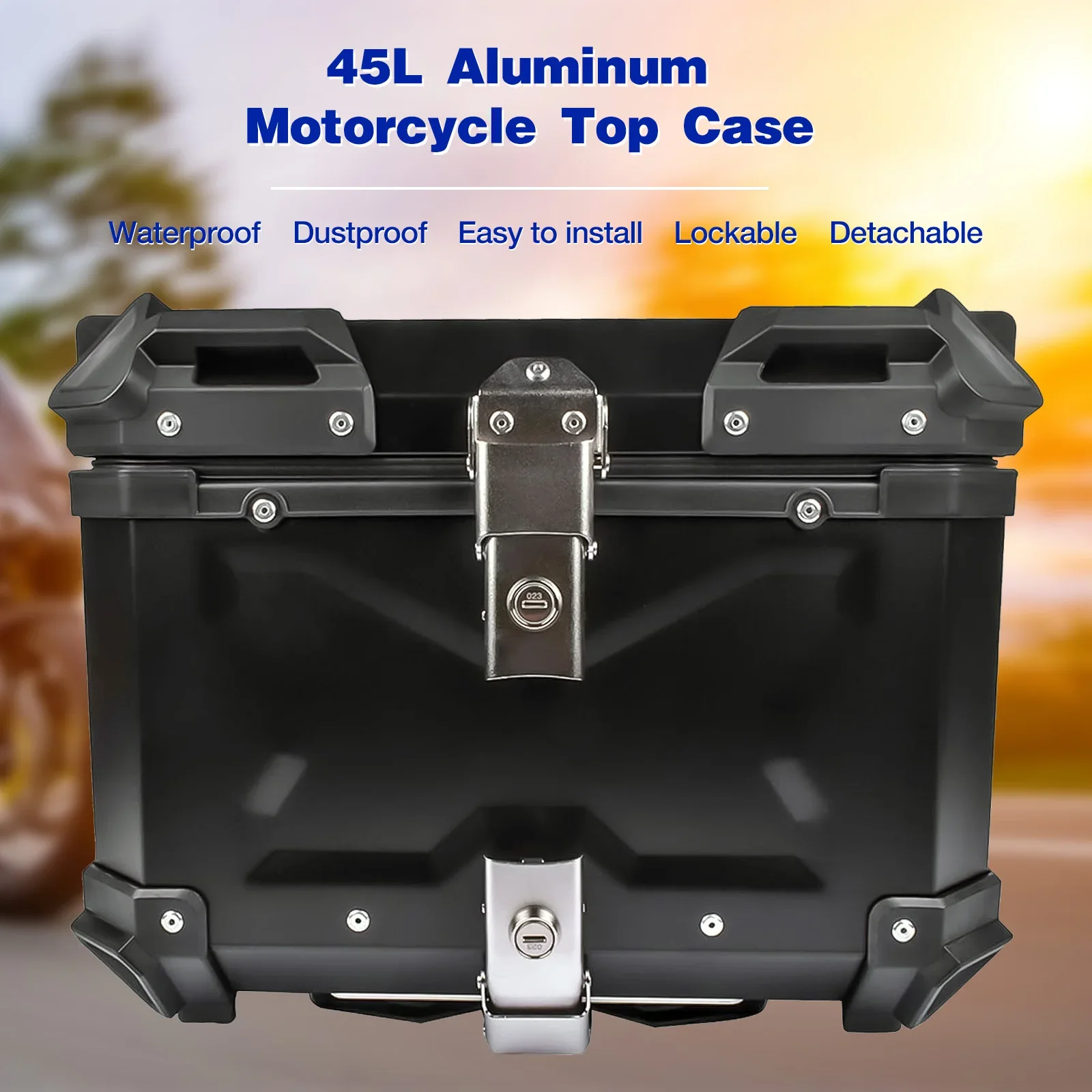 

AP03 45L Balck Motorcycle Luggage Waterproof Tail Box Scooter Trunk Storage Top Case