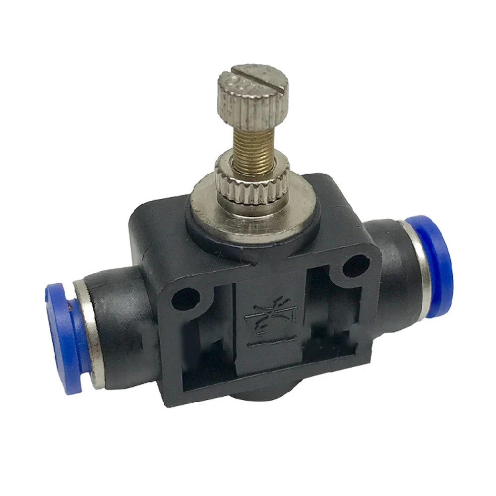 Press-Fit 4/6/8/10/12mm OD PU Tube Pipeline Throttle Push In Flow Speed Controller Valve Union Pneumatic Air Fitting