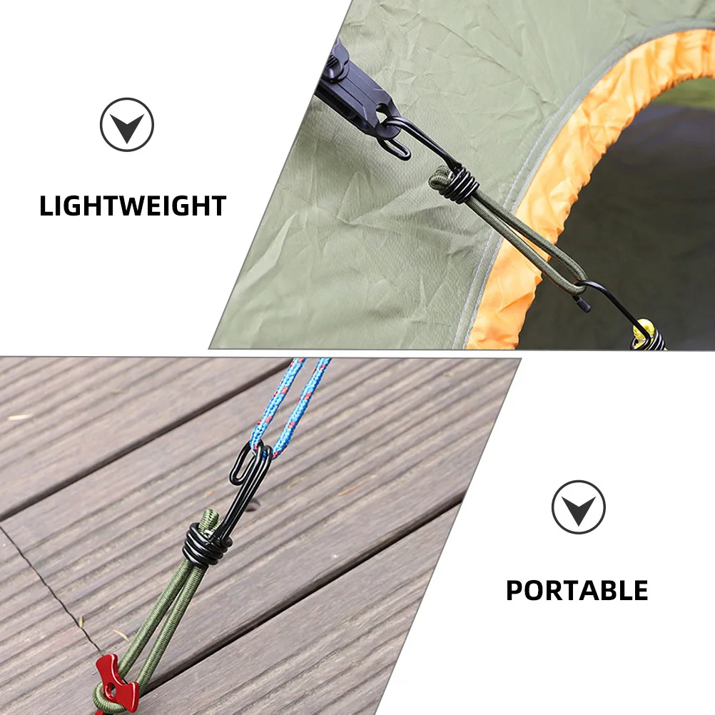 

6pcs Tent Accessories Adjustable Elastic Cord Hooks For Camping Tent Fixator Multi-Function Buckle Outdoor Wind Cord Hook Peg