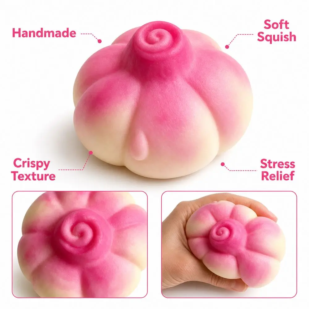 New Handmade Onion Squeeze Stress Ball Crunchy Texture Onion Shaped Onion Squeeze Fidget Moldable Onion Pinching Relaxation