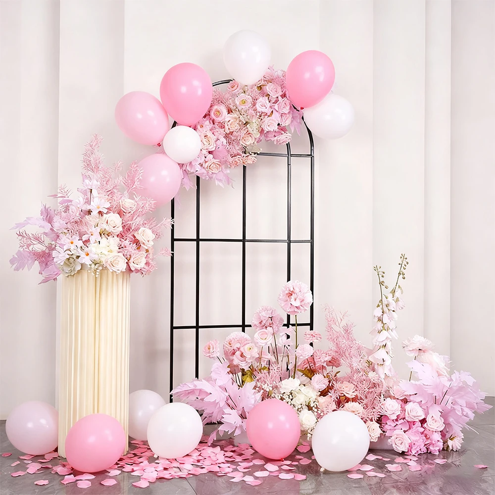 

Романтические розовые искусственные цветы, свадебный фон, цветочная композиция, дорога, ведущий цветочный шар, подвесной ряд цветов, пол, ряд