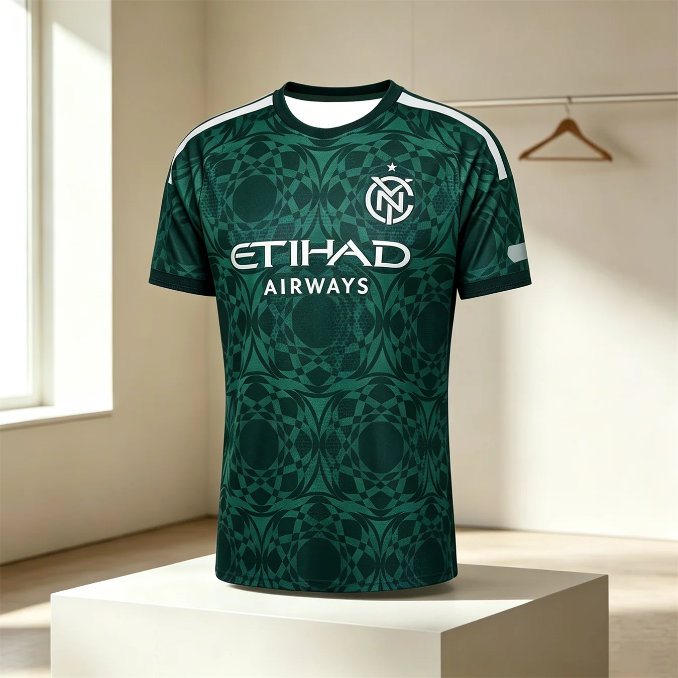 2026 NYCFC Rotes Geometrisches Fußballtrikot Schnelltrocknend Atmungsaktives Fußball-T-Shirt Etihad-Druck MLS Trainingsuniform Unisex Fan-Sport-Oberteil – Detail 12