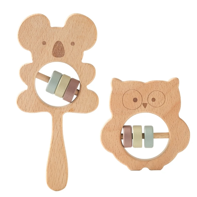 การ์ตูน Koala/นกฮูก Rattle ของเล่นเด็กไม้ของเล่นรูปสัตว์ Rattle Teether ของเล่นเด็กวัยหัดเดิน Appease Sleeping ของขวัญ