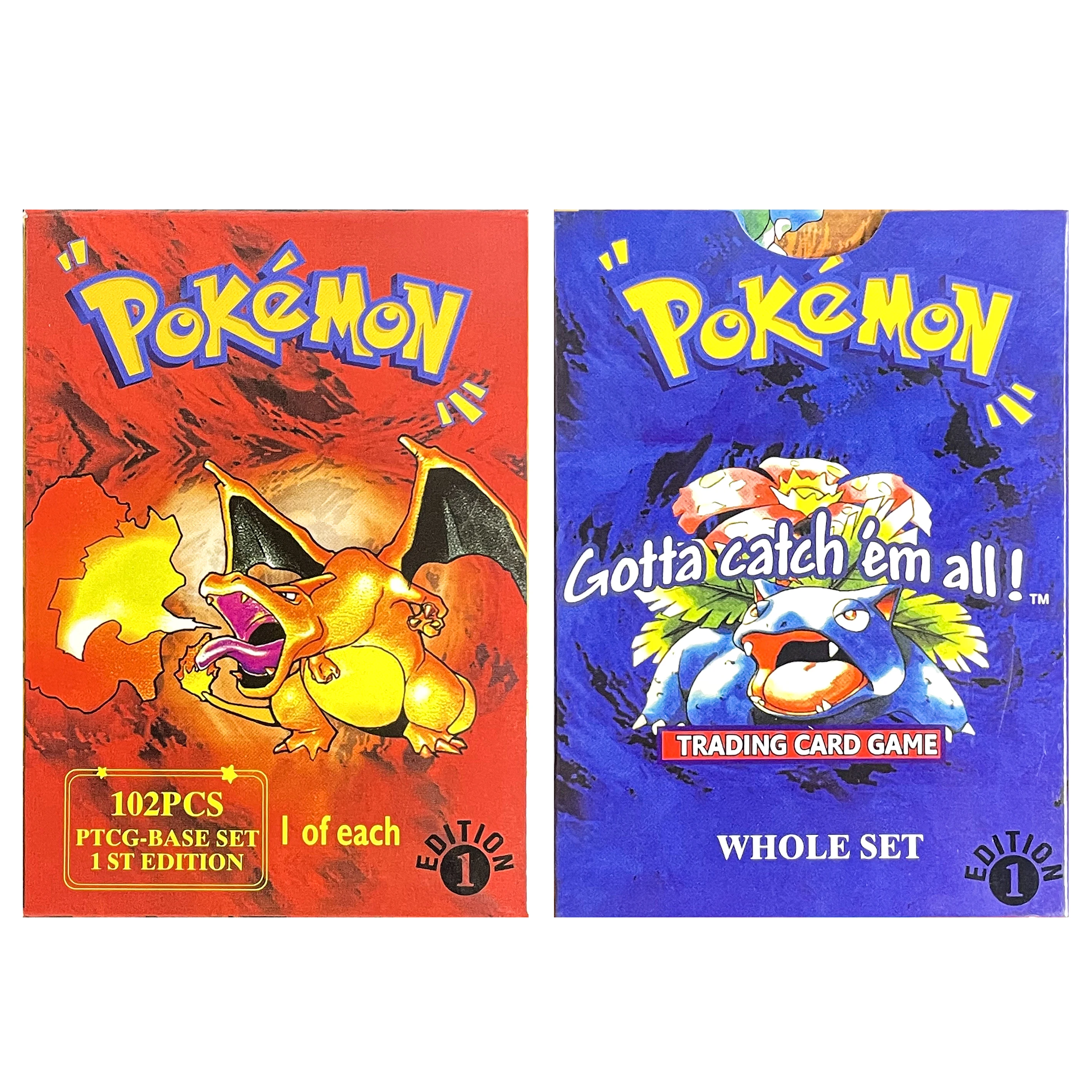 102PCS 1st Edition Pokemon Base Set1 Kaarten Chansey Charizard Ninetales Verpakking PTCG Klassieke Anime Collectie Proxy Kaart - afbeelding 2