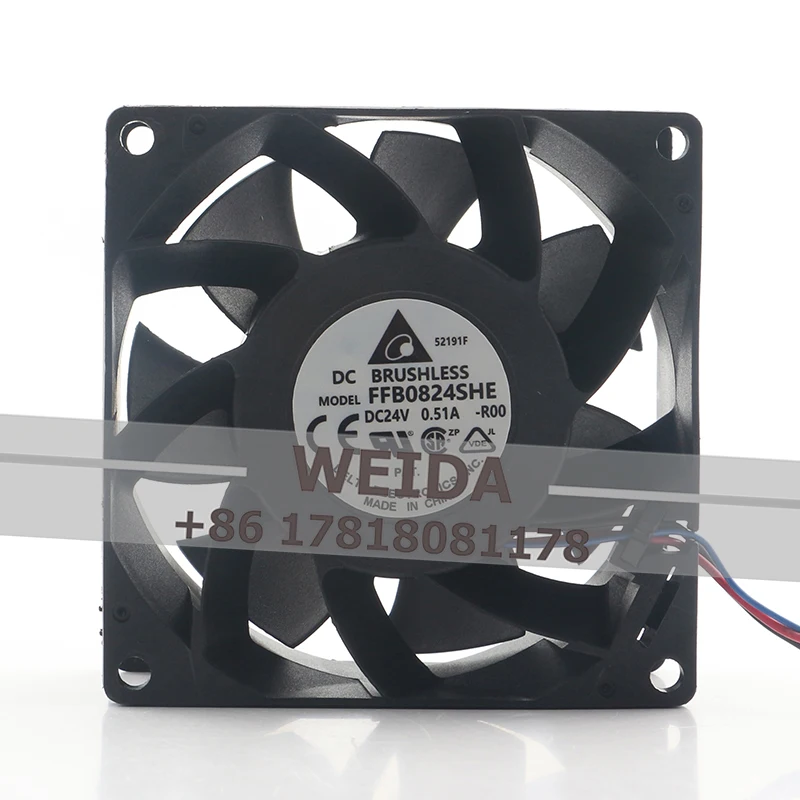 

Delta 24V 0.51A 8CM High air Volume Mute FFB0824SHE-R00 80X80X38MM Double Ball Bearing Inverter Cooling Fan