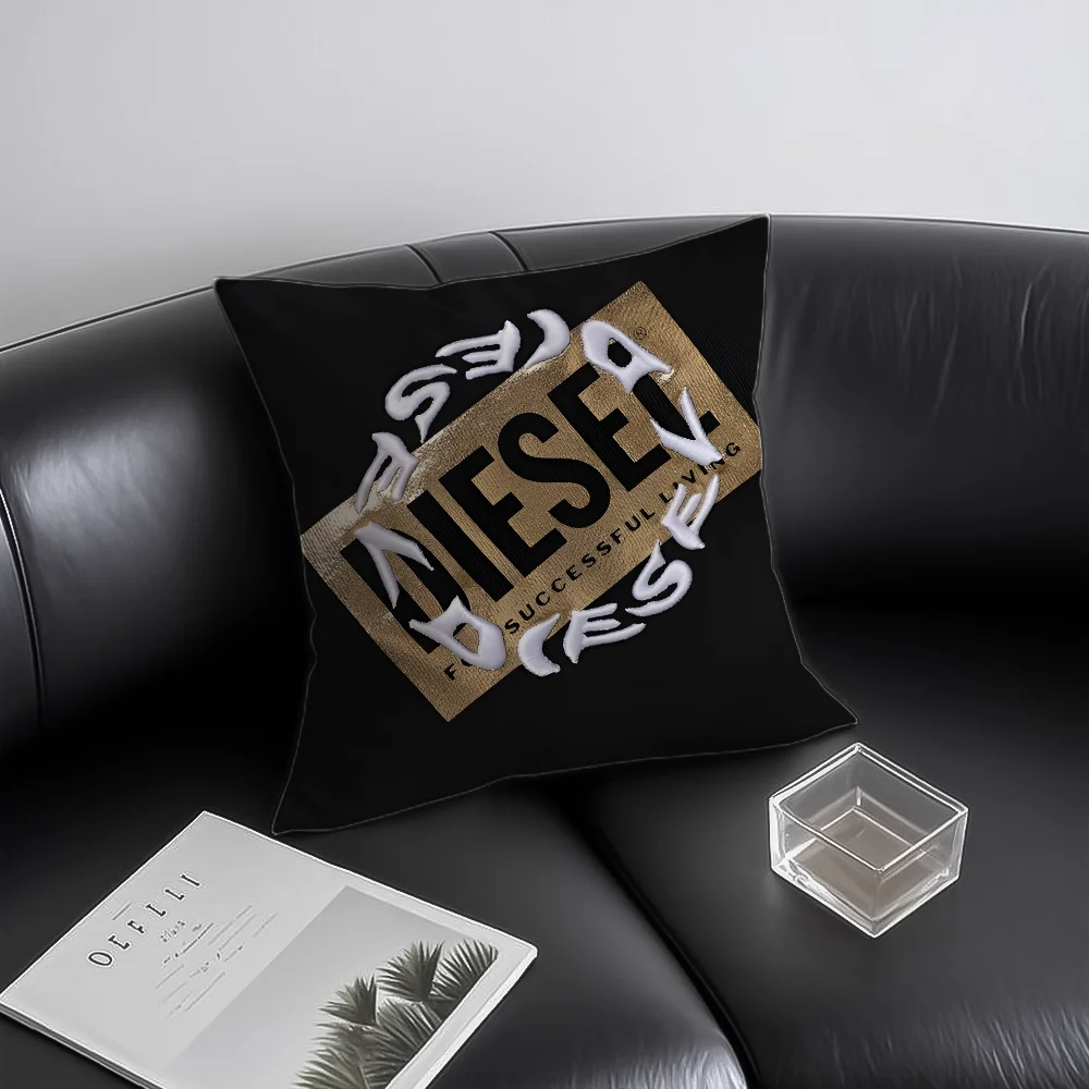 Fashion D-D-Diesels Brand Logo Pillow Case Pattern Printing Pillowcase Living Room Sofa Cushion Cover Bedroom Room Decor