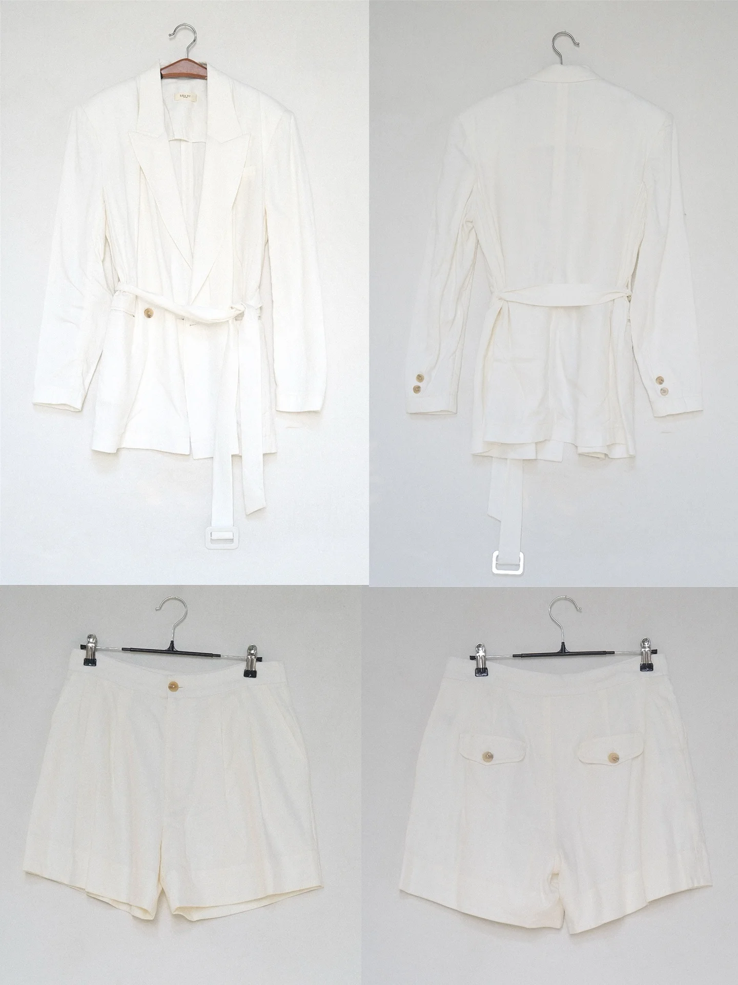 

Classic Suit Woolen Corduroy Slim Fit Two-Piece Suit Vintage Style High Waist Pants Button up Shirt Long Sleeve Coat
