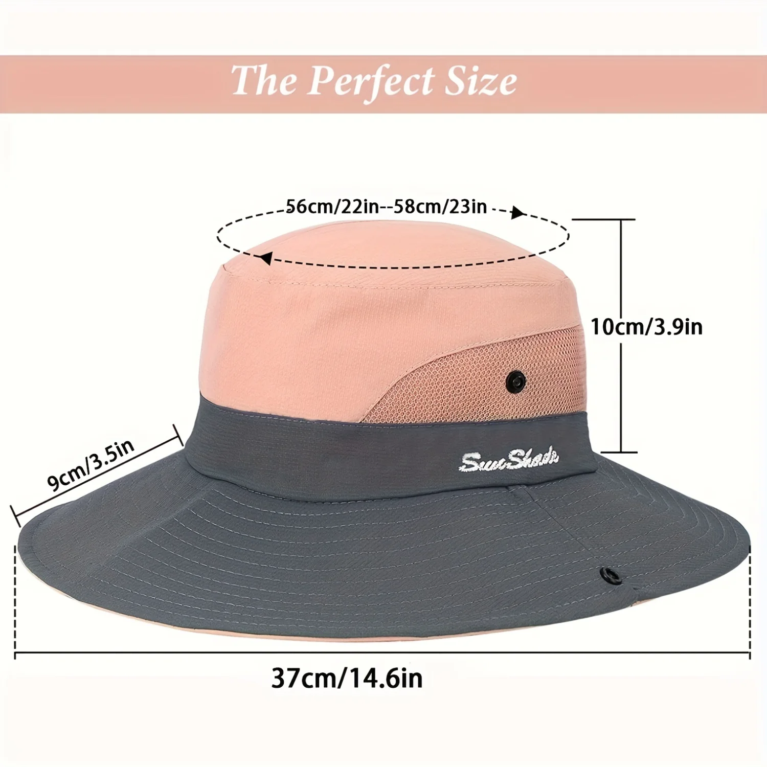 Women's Wide Brim UV Sun Hat for Summer Beach Fishing Hiking with Ponytail Hole