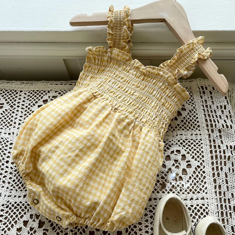 Family Matching Clothes Summer Dress Plaid Mother Daughter Baby Girl  Sleeveless Dress Women Dress Birthday Party Dress