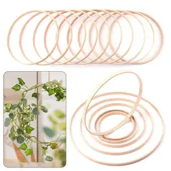 Dream Catcher 원형 나무 대나무 후프, DIY 꽃 후프 공예 도구, 10 개
