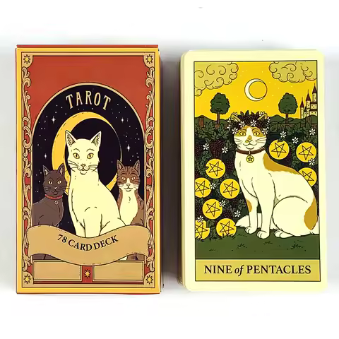 Hot-selling Tarot Cards A 78 Card Deck Unique Cards For Cat Lovers and Tarot Enthusiasts Cute Cards Game New Year Gifts