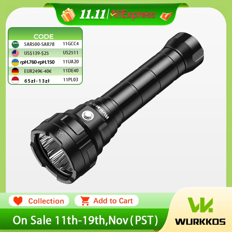 yZ[zWurkkos DL70 XL[o_CrOd 13000LM nCp[ T[`Cg IPX8 h 4*XHP50B LEDv 2*26650^