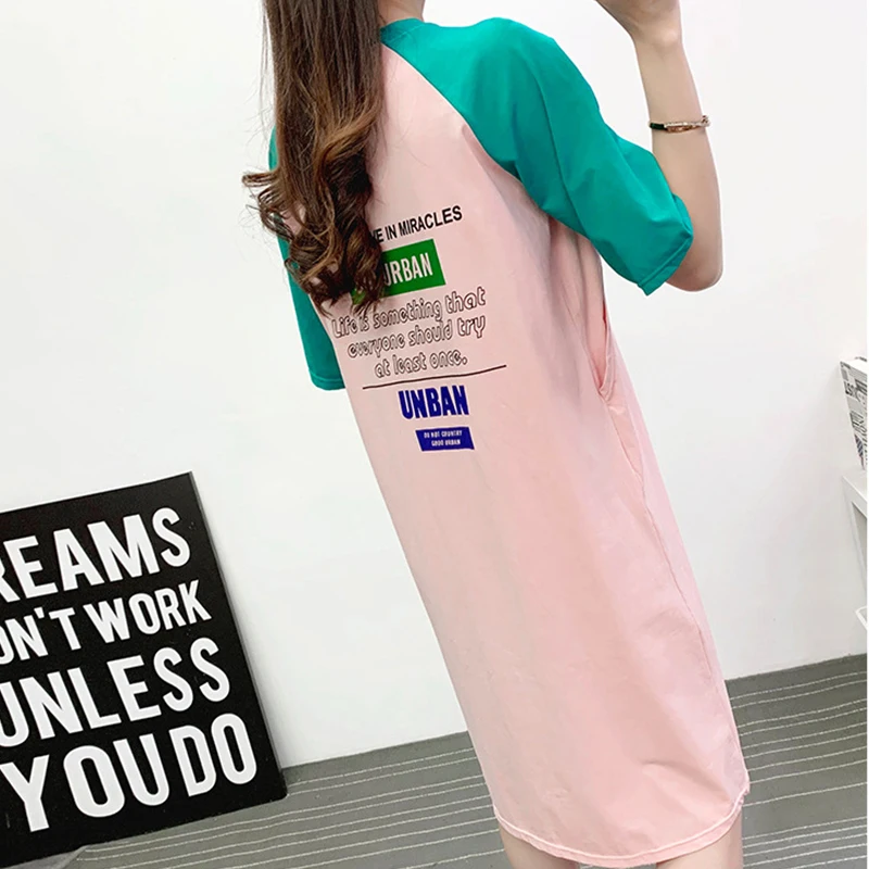 Fashion Summer Woman Short Sleeve Lactation Maternity Dress Clothing Leisure Medium and Long Feed A Baby At The Breast Tee