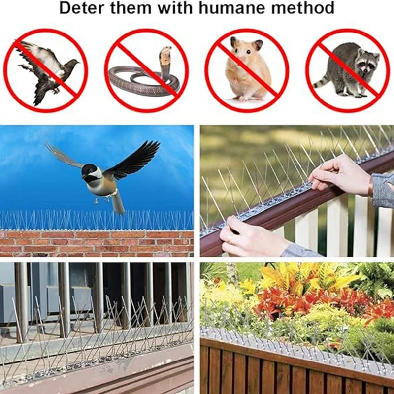 12-Piece Anti-Bird Fence Bird Nail Set Kit Spikes To Prevent Climbing Balcony Bird Repellent