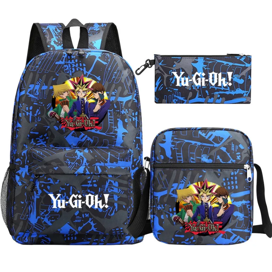 

【Spot goods】New Anime Game King 3-piece set for boys and girls children's schoolbag travel backpack shoulder bag pen bag