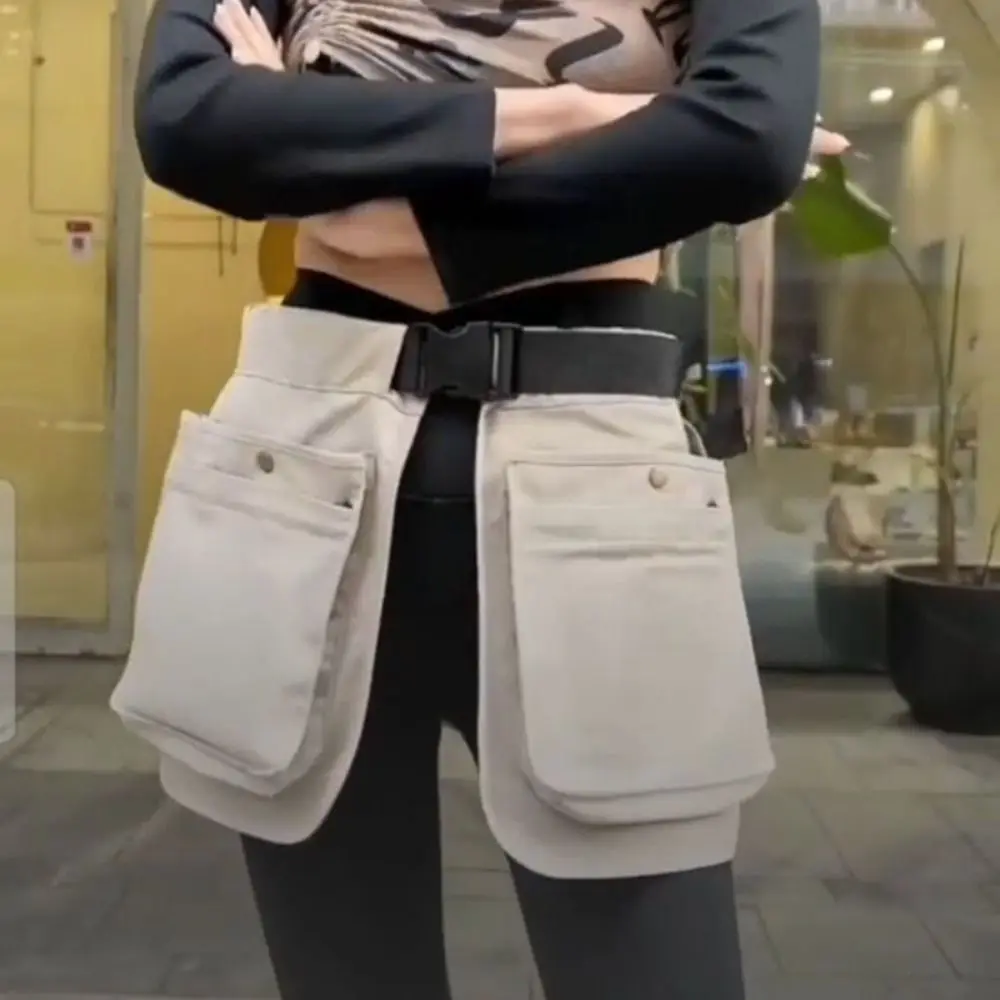 Fashion Multi-functional Waist Pack Black Adjustable Apron Belt Bag Waterproof Large-capacity Fanny Pack Outdoor Sports