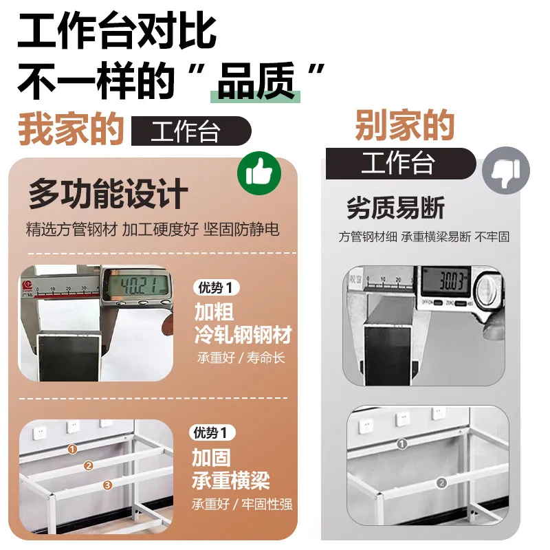 Banco da lavoro antistatico con luce, officina di fabbrica, linea di assemblaggio, tavolo di riparazione per telefoni cellulari, tavolo operativo per saldatura elettronica