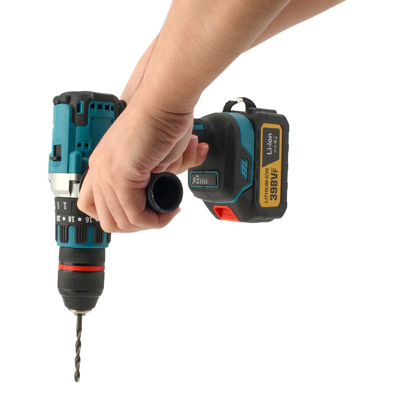 480 N.M Bürstenloser elektrischer Schlagbohrschrauber Akku-Bohrschrauber DIY-Treiber 13 mm Elektroschrauber Elektrowerkzeug für Makita 18 V Akku-Pin – Detail 11
