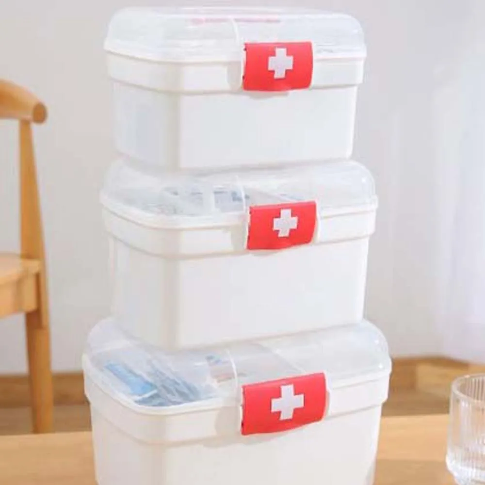 Multi-layer Large Pill Box Portable Domestic Medicine Box Large Pill Case Medicine Tablet Container White Pill Storage Organizer