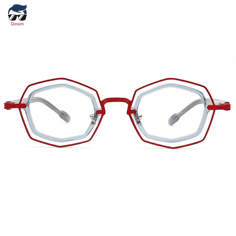 

Cool irregular polygon acetate frames unisex Compatible with prescriptionreading blue light blocking lenses. Stylish essential