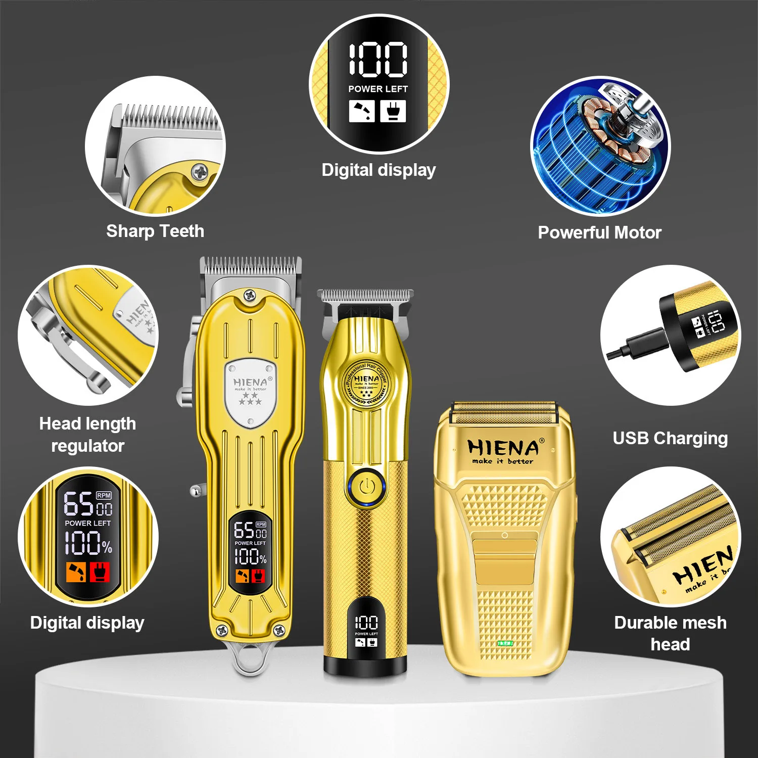 مجموعة تصفيف الشعر الكهربائية الاحترافية للرجال USB قابلة للشحن اللاسلكي لتصفيف الشعر أداة تهذيب اللحية للحلاقين والمصففيين