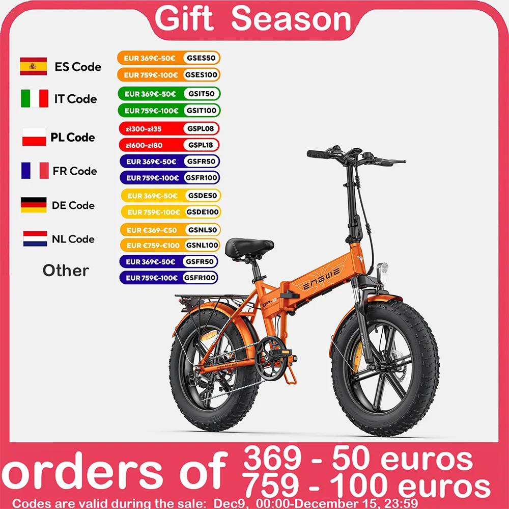 ENGWE EP-2PRO Electric Bicycle 750W Powerful Motor 48V13AH Lithium Battery Electric Bike Folding Adult 20*4 Inch Fat Tire E Bike