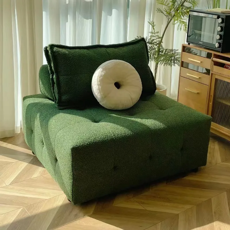

Puff pull sofa bed, small apartment green fabric sofa, living room dual-purpose foldable retractable single