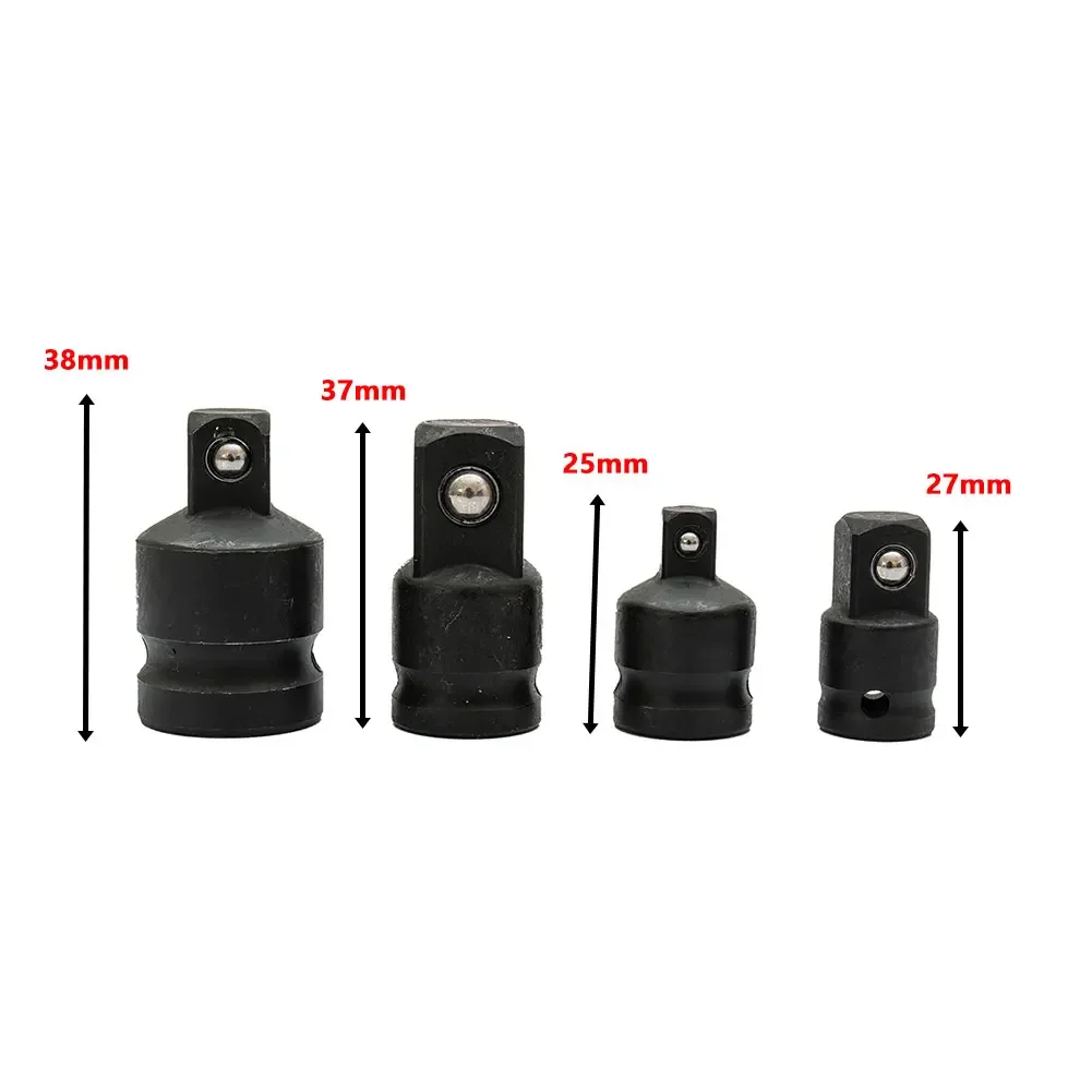 4Pcs Black Socket Convertor Adaptor Reducer Set 1/2 3/8 1/4 Inch Use Wrenches Drills In Auto Driver Construction Work Hand Tool