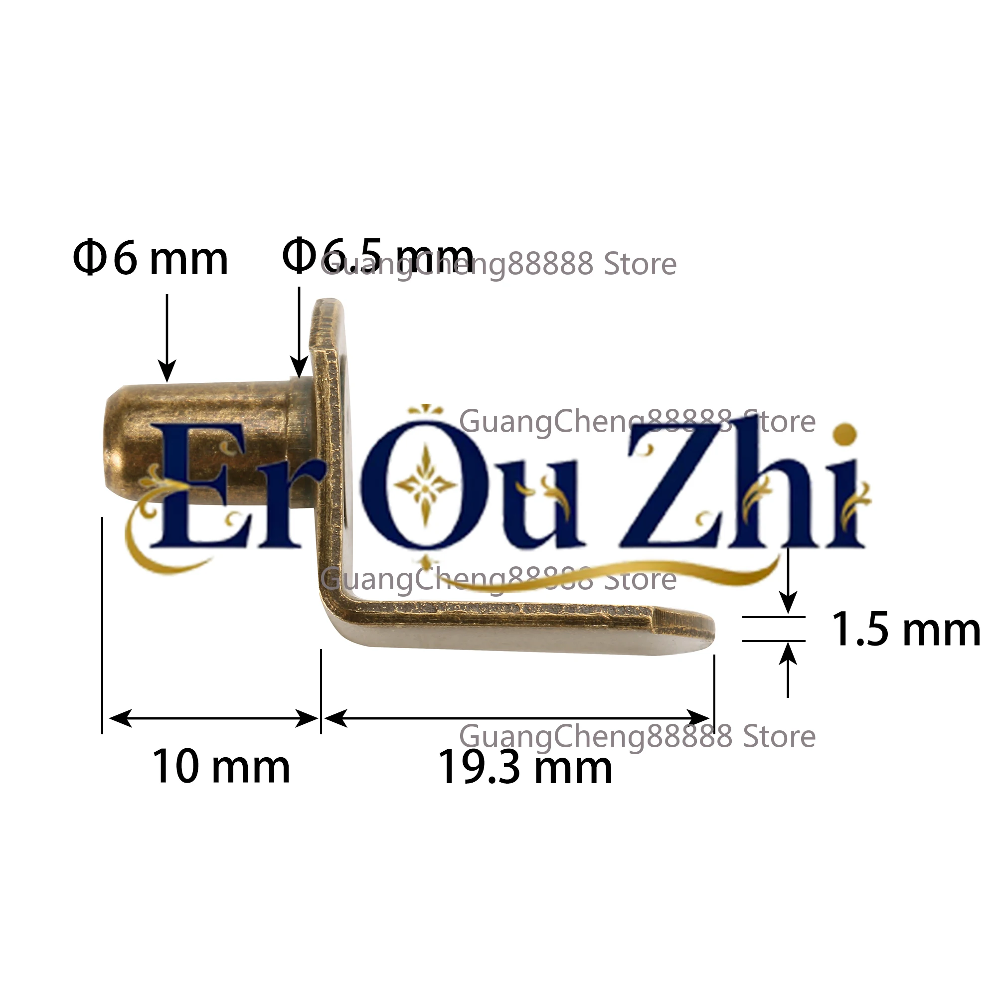 L shape furniture cabinet adjustable shelf support Iron with electronic plating antique bronze and nickel color metal shelf pin