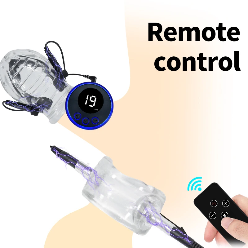 Newest Electro Shock Glans Trainer Penis Plug Cock Ring Nipple Sucker Anal Plug New Host Controller Men Electrostimulate Sex Toy