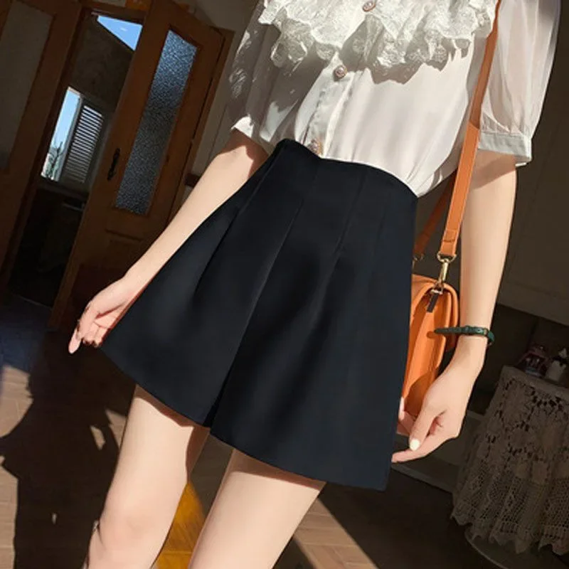 Black suit pants women's casual pants three-point shorts