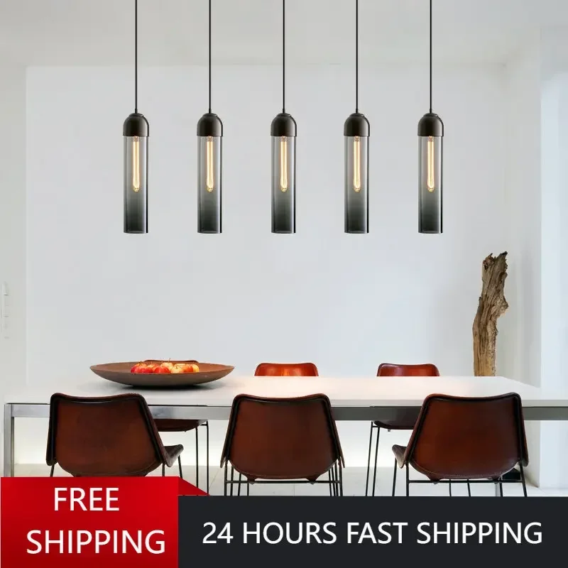 

Long Glass Pendant Light for Kitchen Dining Room Island Restaurant Bathroom Decoration Modern Hanging Lamp Lighting Ceiling Led