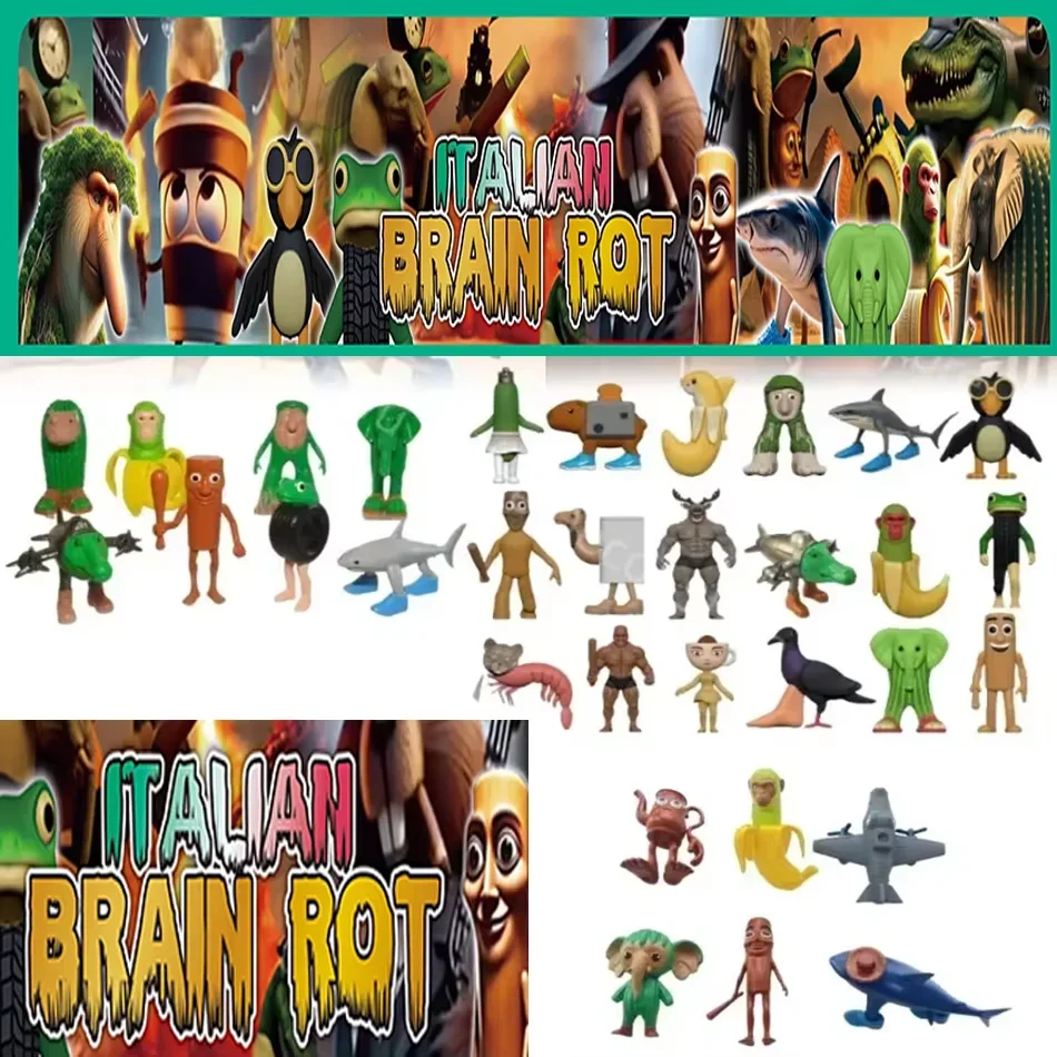 

Italian Brainrot AI Animals Tung Tung Tung Sahur Figure Tralalelo Tralala Figurine Doll Toy Desk Decoration Model Ornament Gift