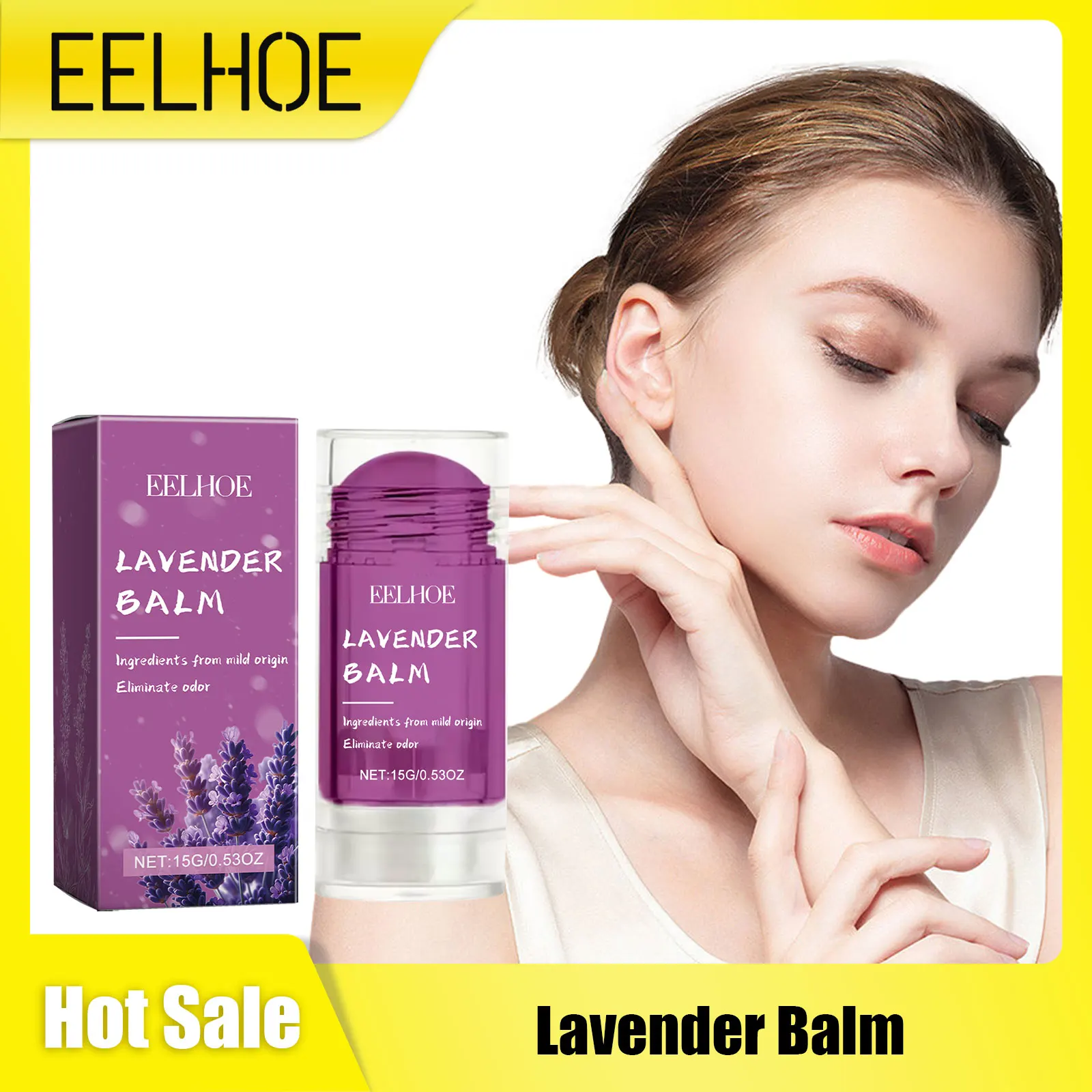 

Lavender Scent Solid Balm Long Lasting Fragrance Natural Light Fragrance Deodorant Floral Scent Charming Portable Solid Perfume