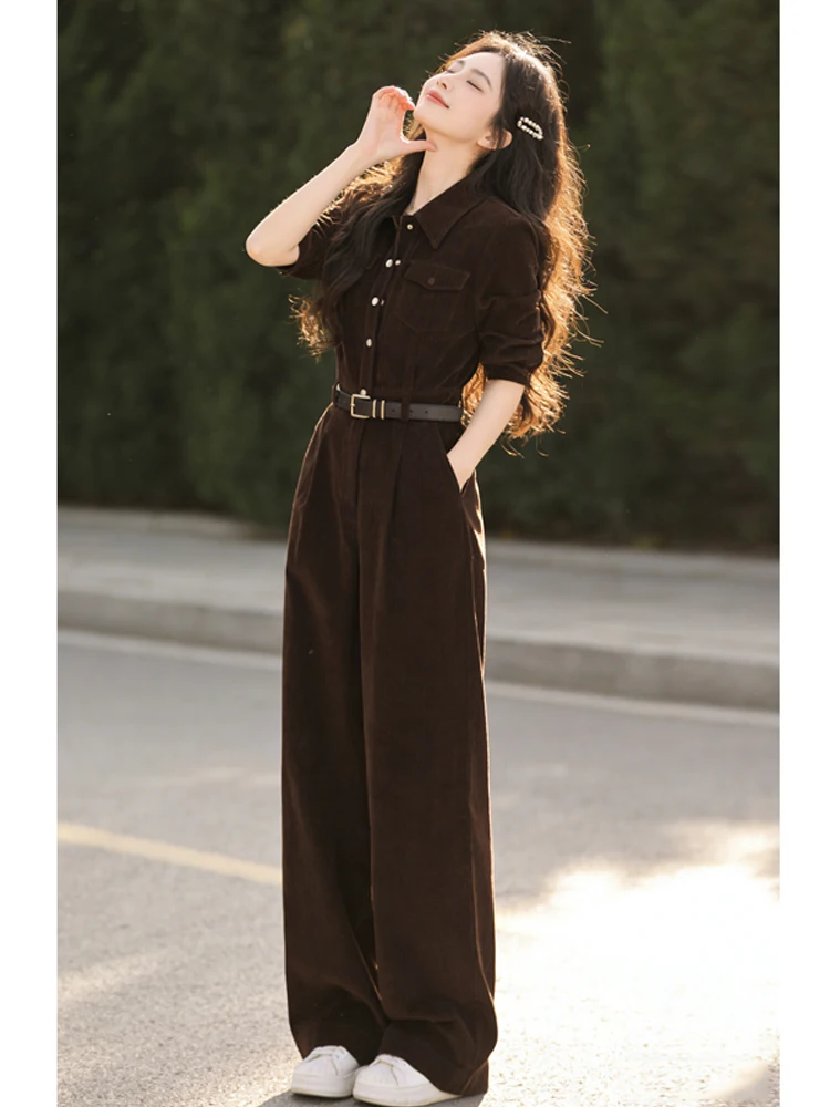 

Casual Versatile High-End Rer Women's Early Autumn Vintage Loose Feel Rer Breathable Midweight Long S...