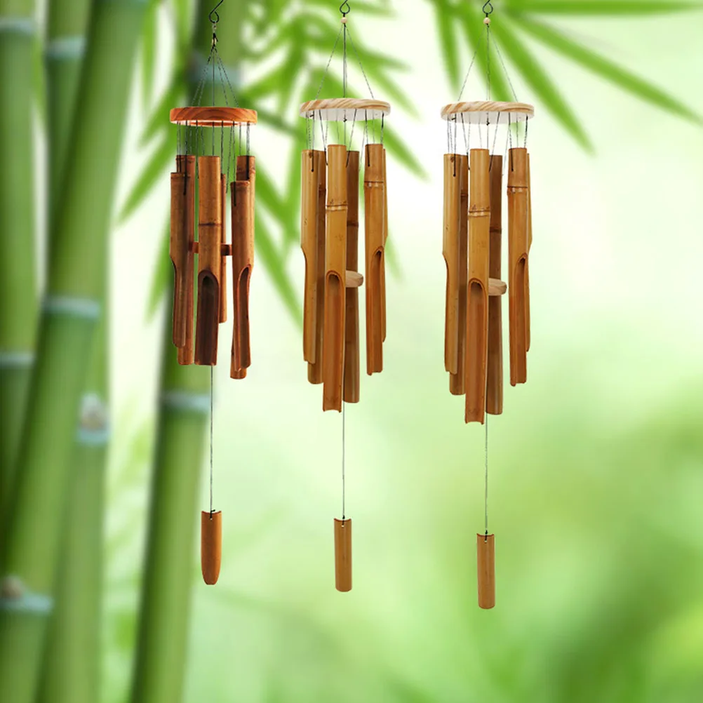 Bamboo Wind Chimes 75cm Windbell Chimes Craft For Outdoor Garden Patio Home Decoration Zen Meditation Vintage Chord Blacony Yard