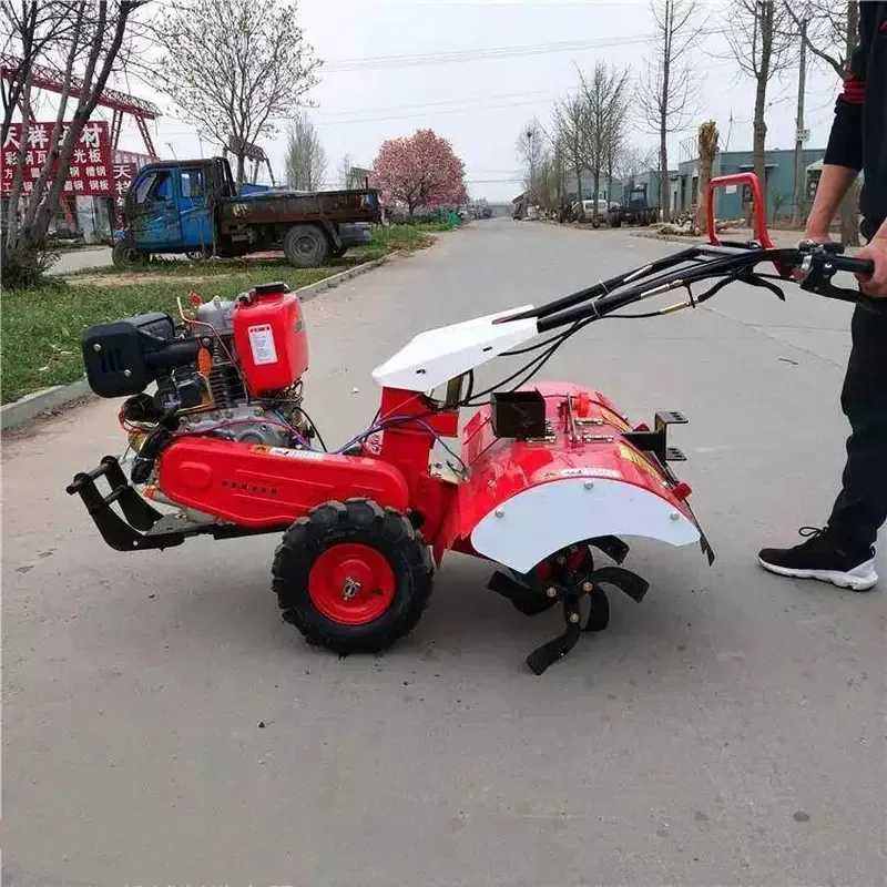 Terraced Field Hilly Land Turning Machine Vegetable Garden Greenhouse Ditching Machine Hand-Held Rotary Tiller for Farming
