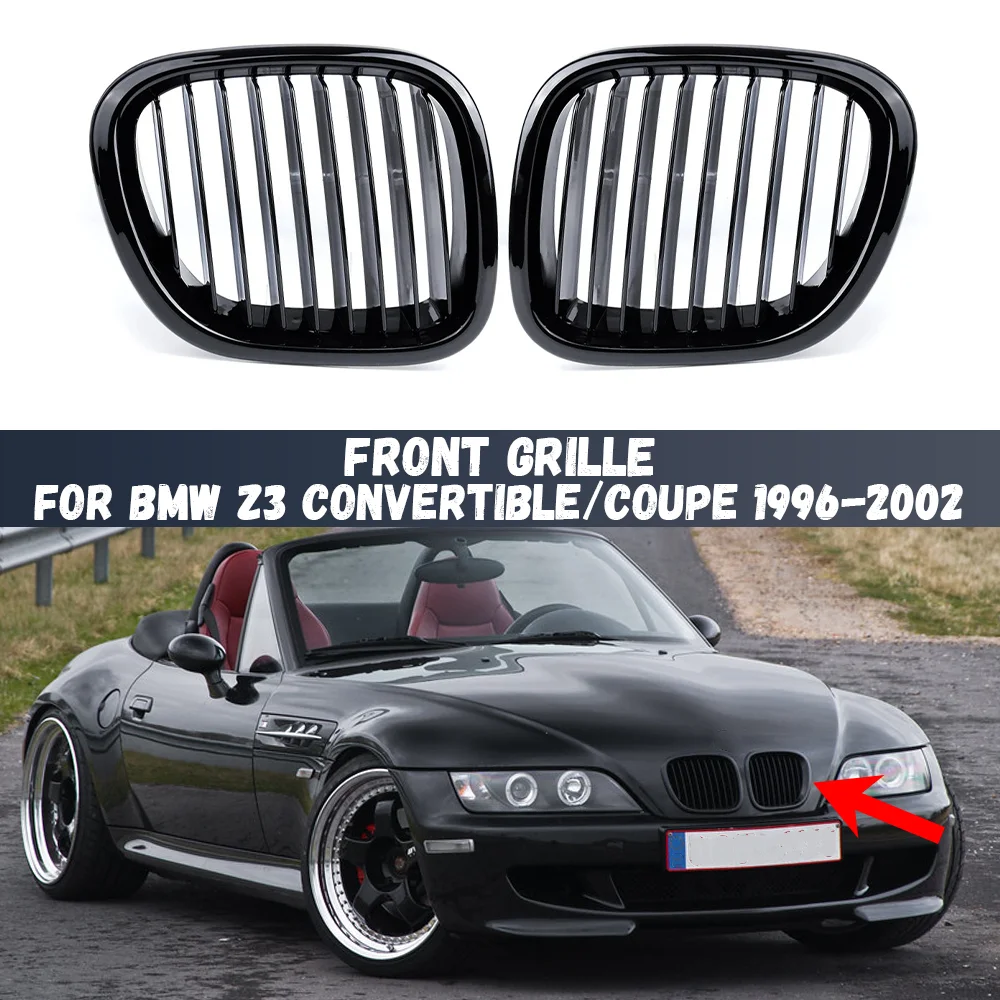 

Car Front Bumper Kidney Grill Gloss Black Grille Racing Grills For BMW Z3 Convertible/Coupe 1996 1997 1998 1999 2000 2001 2002
