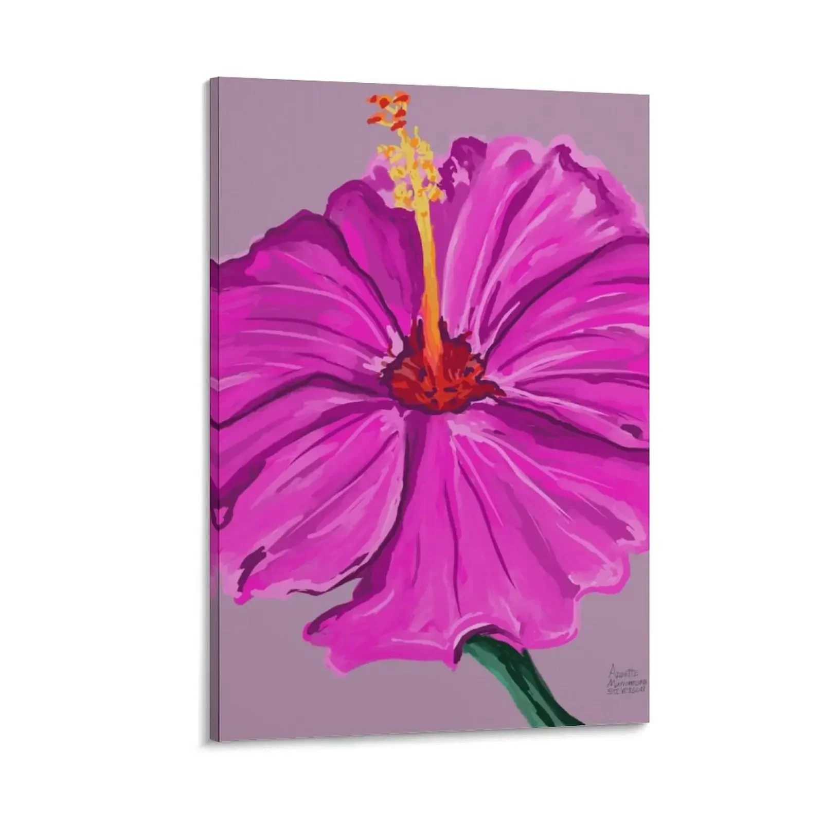 

Lovely Pink Hibiscus Canvas Painting bedroom decor aesthetic room Decoration wall