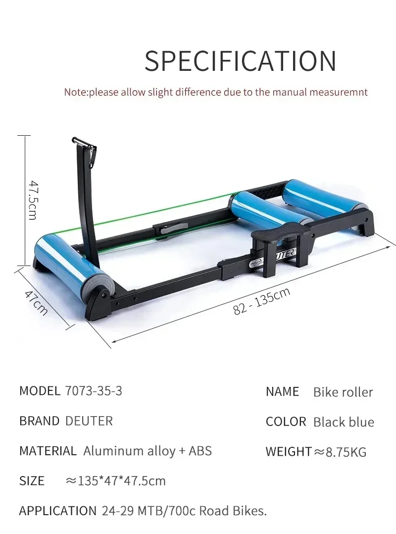 Foldable Bike Trainer Rollers, Indoor Exercise, Cycling Training, Fitness Bike, Home Trainer