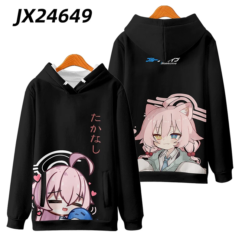 Anime Azul Arquivo Engraçado Hoodie, Hip Hop Graphic Moletons, Unisex Streetwear, Harajuku Agasalho, Roupas de grandes dimensões, 2024