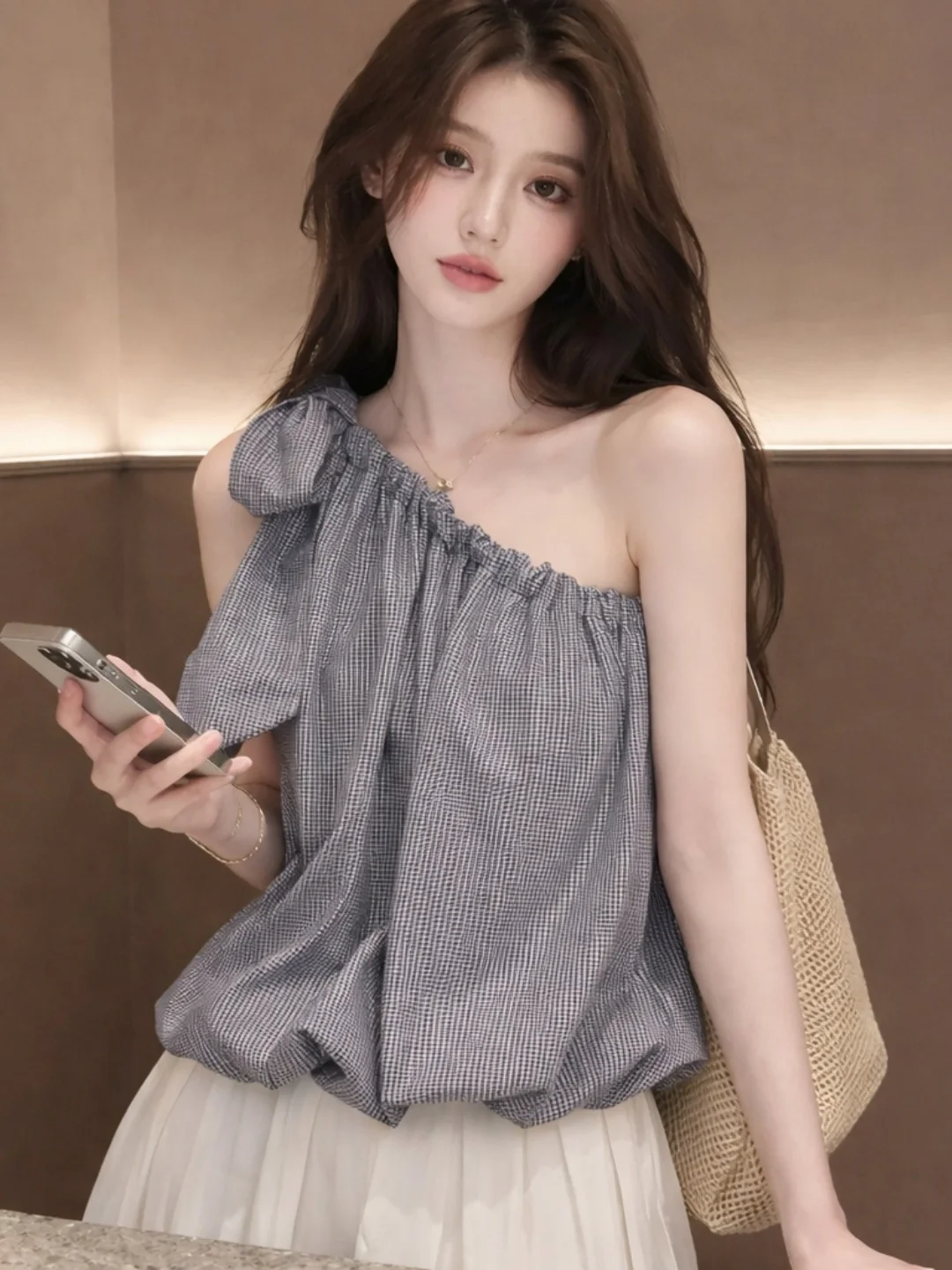 

Off-Shoulder Sexy Strap Vest Comfortable Fashionable Versatile Slimming Sleeveless Top for Summer Casual Loose Fit