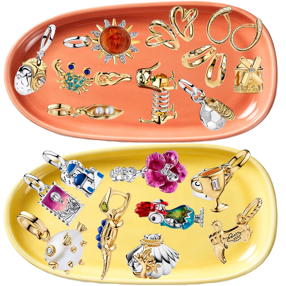 2026 New 925 Silver Spring Dog Crocodile Crab Shining Sun Pearl Pufferfish DIY Exquisite Charm Jewelry Bead Pendant Display Tool