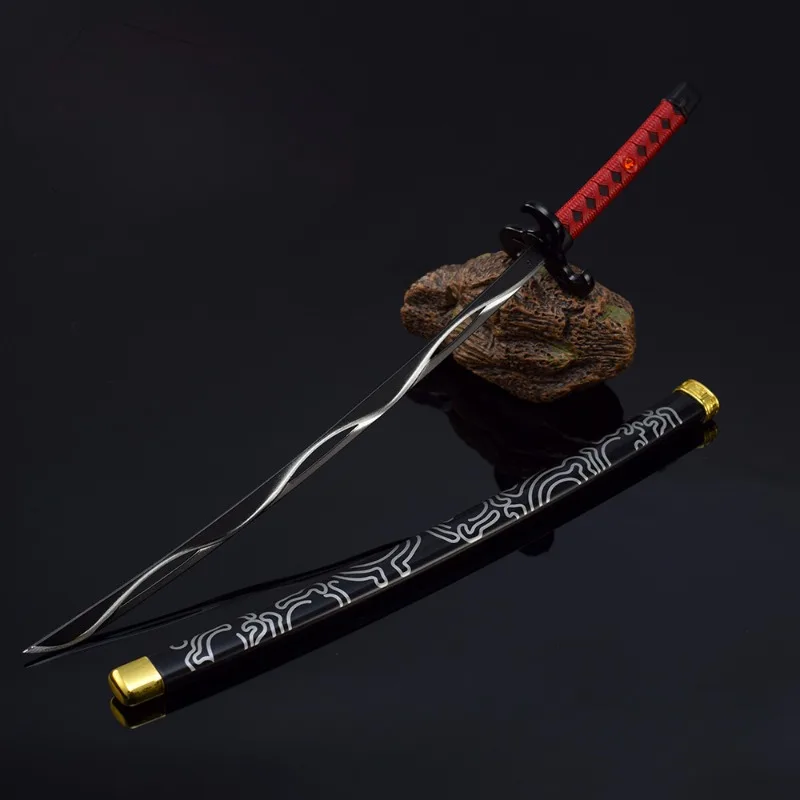 Lien d'arme à vent en métal pour enfants, 26cm, jeu d'anime, périphérique, Katana, modèle cool, collections, ornement, artisanat, jouets, cadeaux