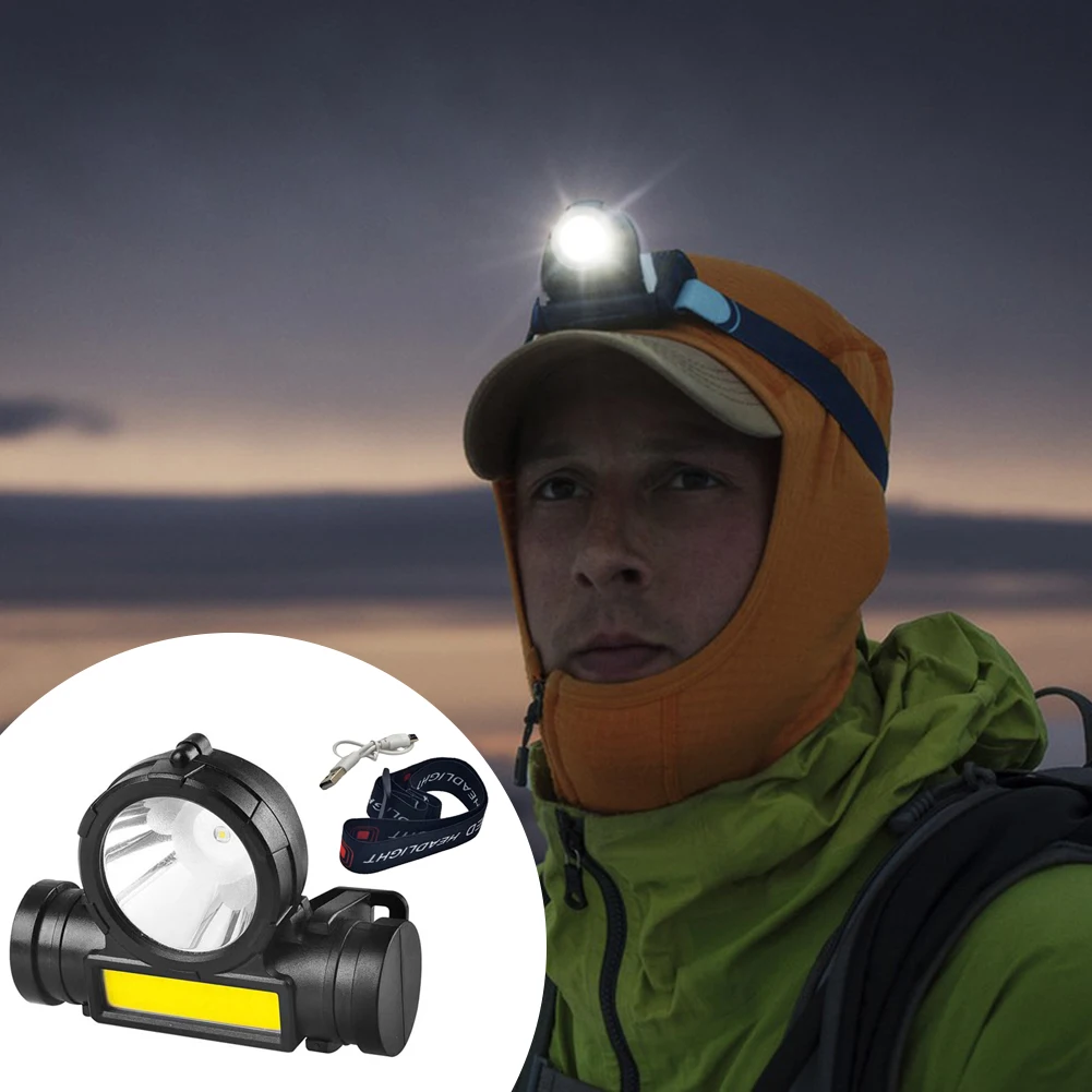 Dual-Purpose Strong Light Headlight Rechargeable Emergency Light For Hiking Outdoor