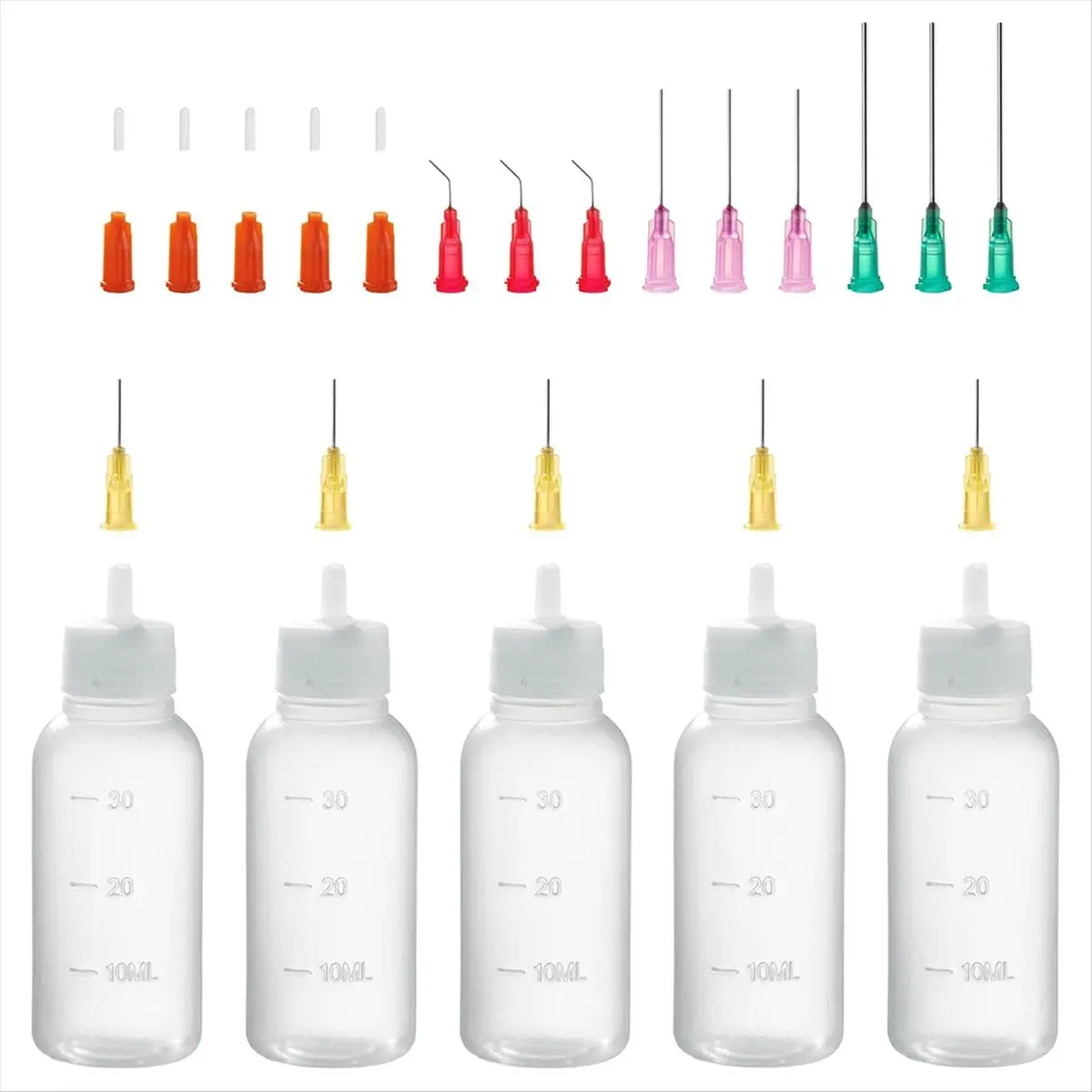HITL 30ml Tip Applicator Bottle,Blunt Tip Needle and Cap, 18G 20G 25G Needle Tip Squeeze Bottle, Oil Dropper Bottle