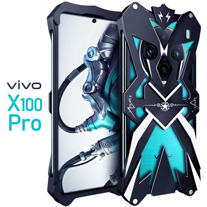 Premium aluminum alloy hollow heat dissipation Phone Case For vivo X100 X90 X80 Pro+ Pro PIus Fall prevention Back Cover