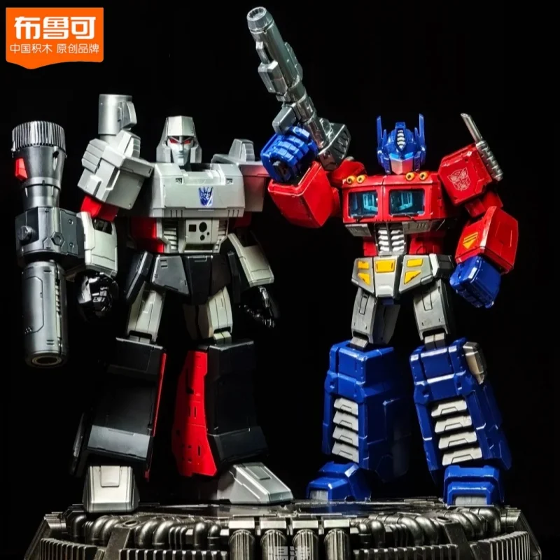 Genuino Blokees Trasformazione Leggendaria Edizione Optimus Prime Megatron Building Blocks 18 cm Action Figure G1 Anime Giocattoli Regali